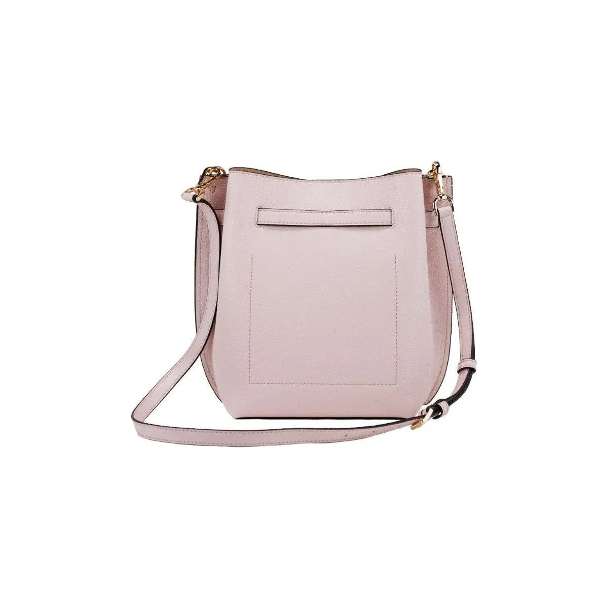 Michael Kors Emilia Small Powder Blush Pebble Leather Bucket Messenger Handbag