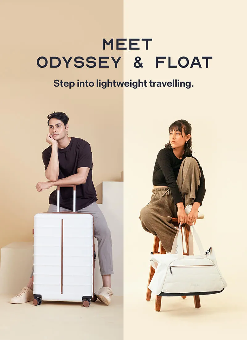 Odyssey & Float Duffle Combo | Sand White | Large Hard Luggage & Duffle