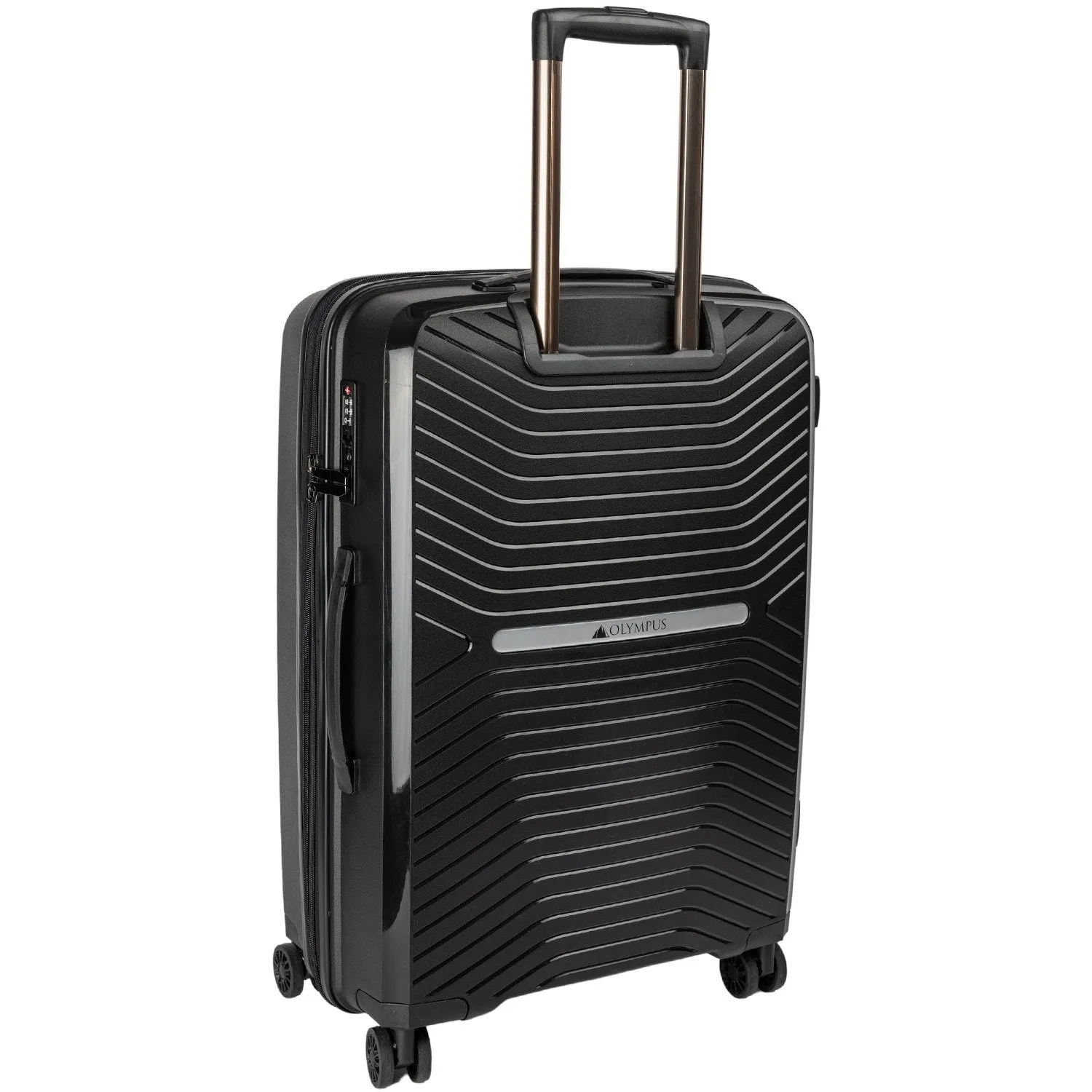 Olympus 3PC Astra Luggage Set Hard Shell Suitcase - Obsidian Black