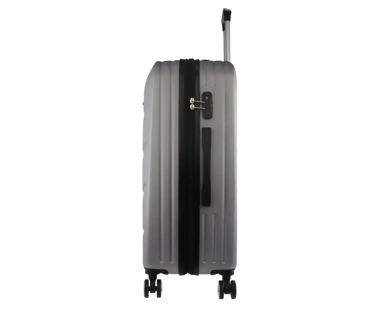 Pierre Cardin Hard Shell 4 Wheel Suitcase - Large - Silver - Expandable