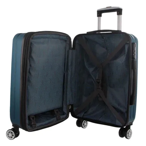 Pierre Cardin Hard Shell 4 Wheel Suitcase - Large - Teal - Expandable