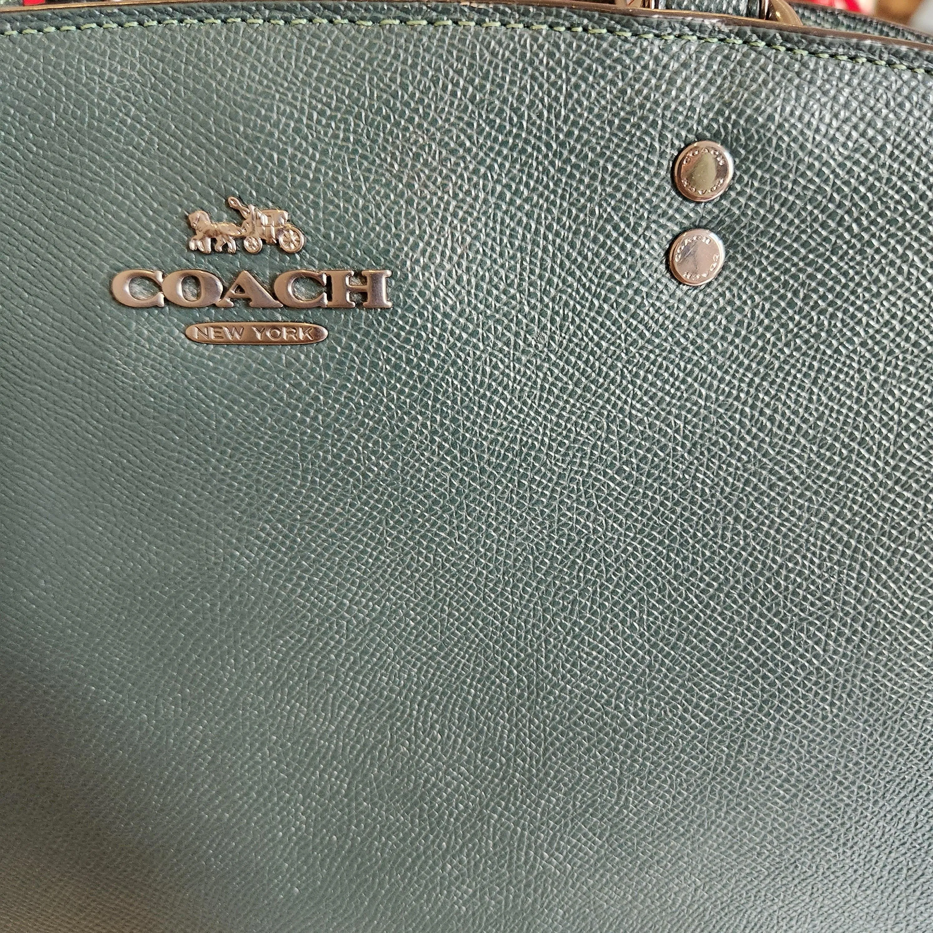 Pre-Loved Treasures - Coach Moss Green 'Lillie' Medium Leather Satchel