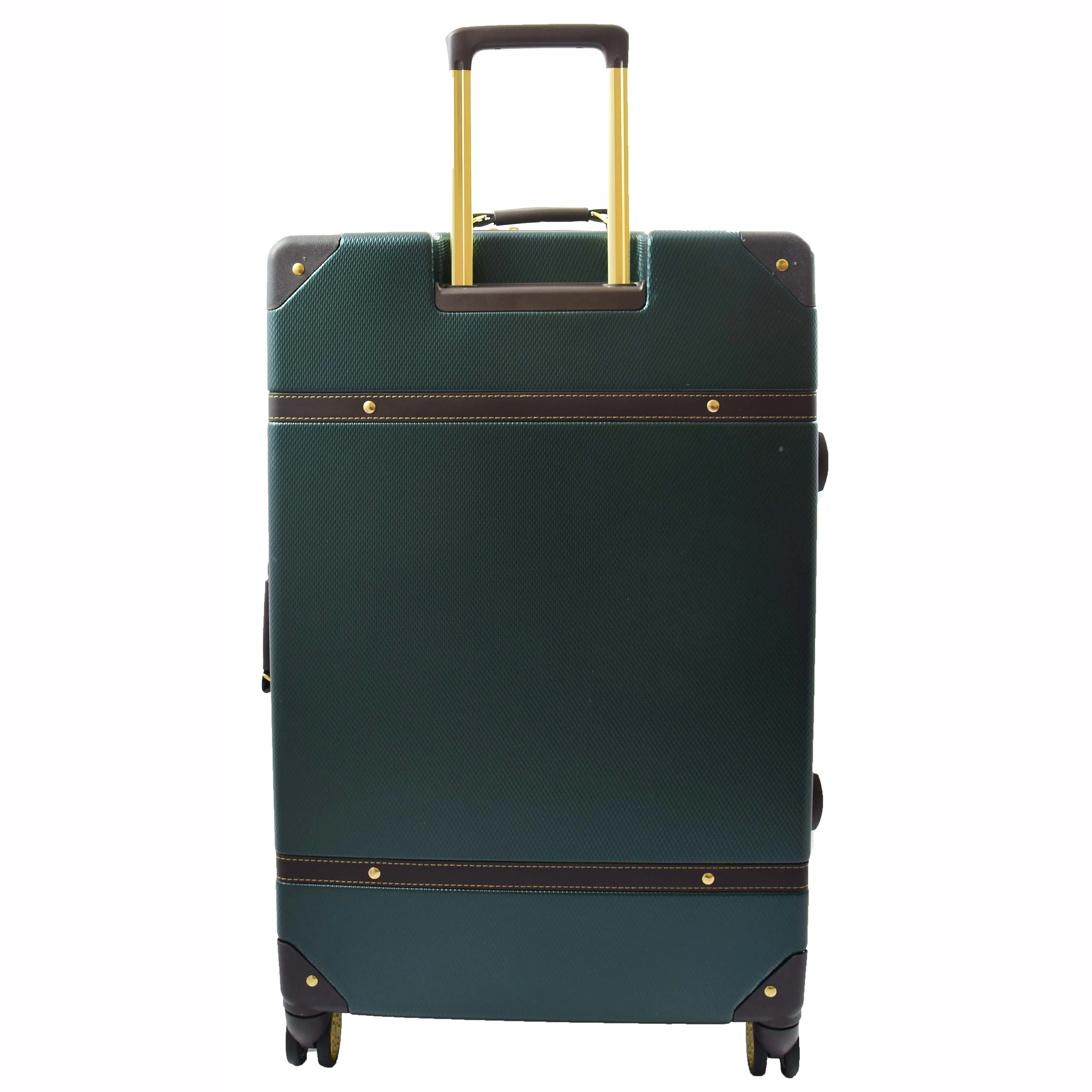 Retro 8 Wheel Hard Shell Luggage Trunk Style Suitcase Travel Bags Archaic Emerald