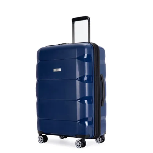 Richland Fashion Hand Luggage Lightweight PP Hard Shell Trolley Expandable Travel Suitcase with 4 Wheels - Medium 24"