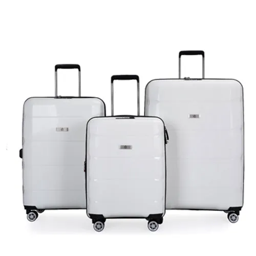 Richland Fashion Hand Luggage Lightweight PP Hard Shell Trolley Expandable Travel Suitcase with 4 Wheels - Medium 24"