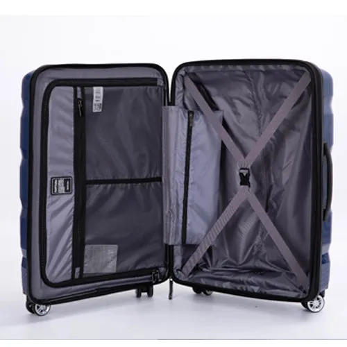 Richland Fashion Hand Luggage Lightweight PP Hard Shell Trolley Expandable Travel Suitcase with 4 Wheels - Medium 24"