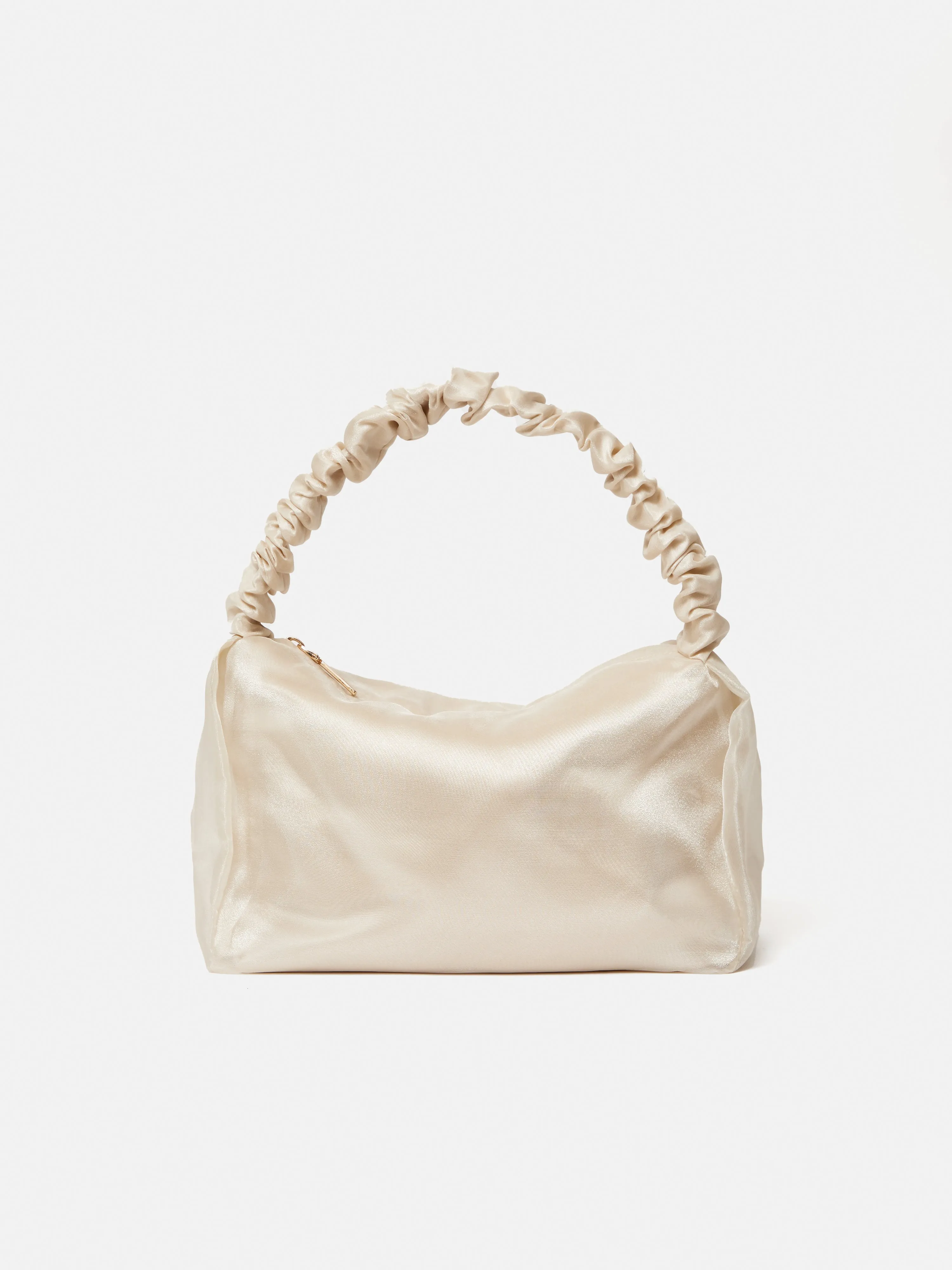 Ruched Organza Mini Bag | Cream