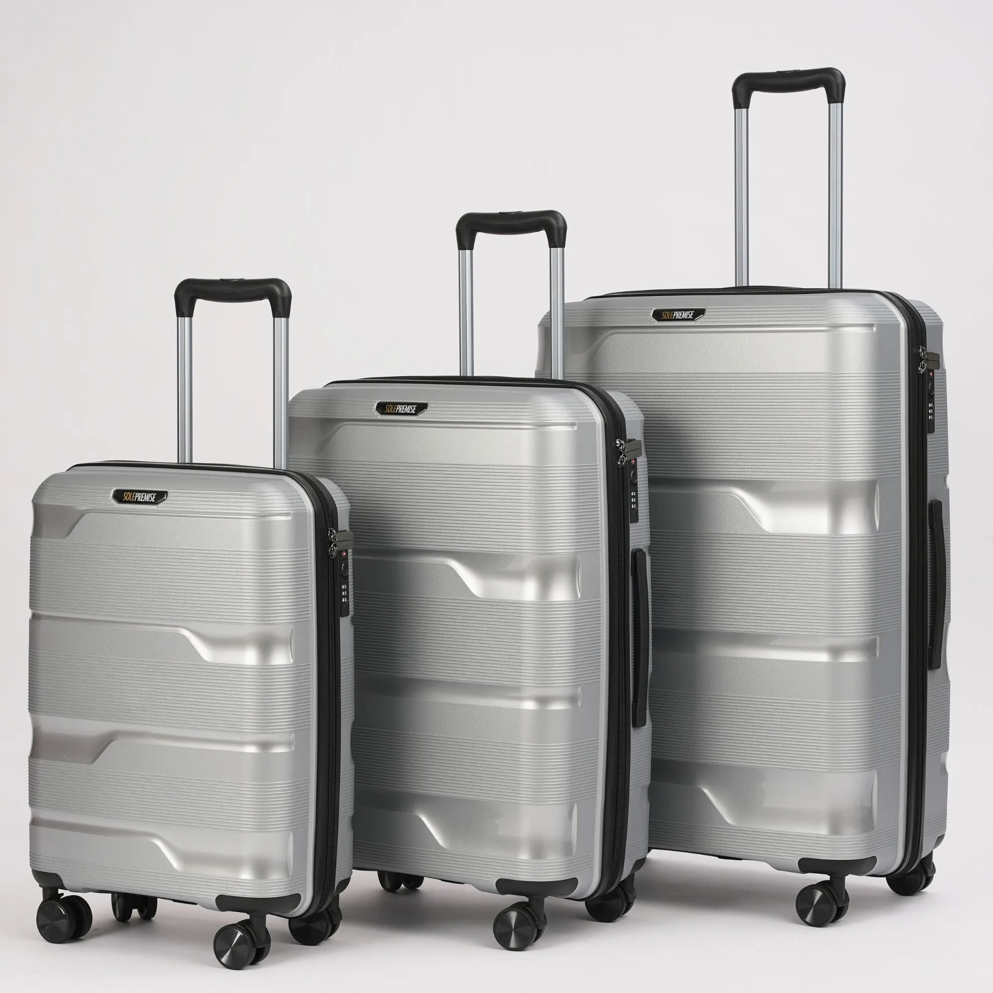 Silver Hardcase Roller Luggage 24' with 360° Wheels & TSA Lock