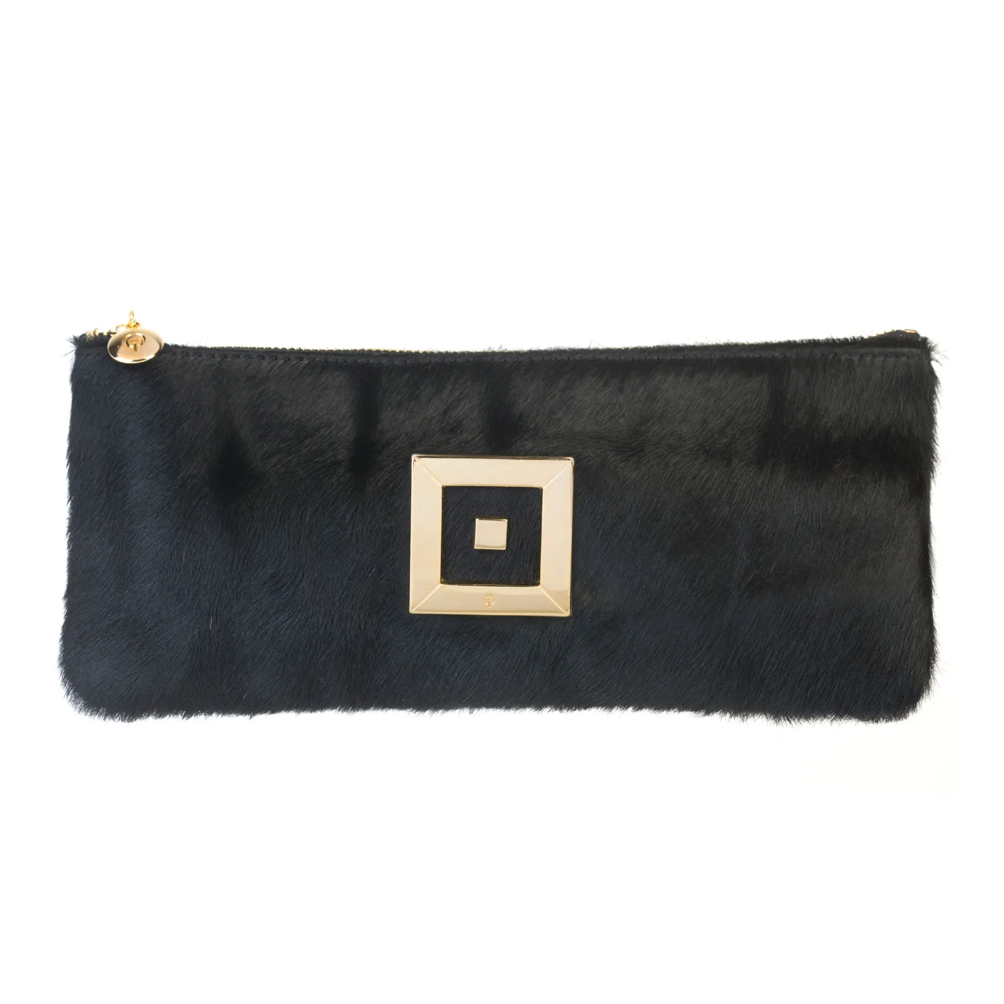 Stella Black Ponyskin Clutch