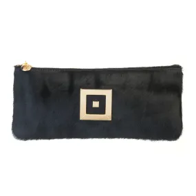 Stella Black Ponyskin Clutch