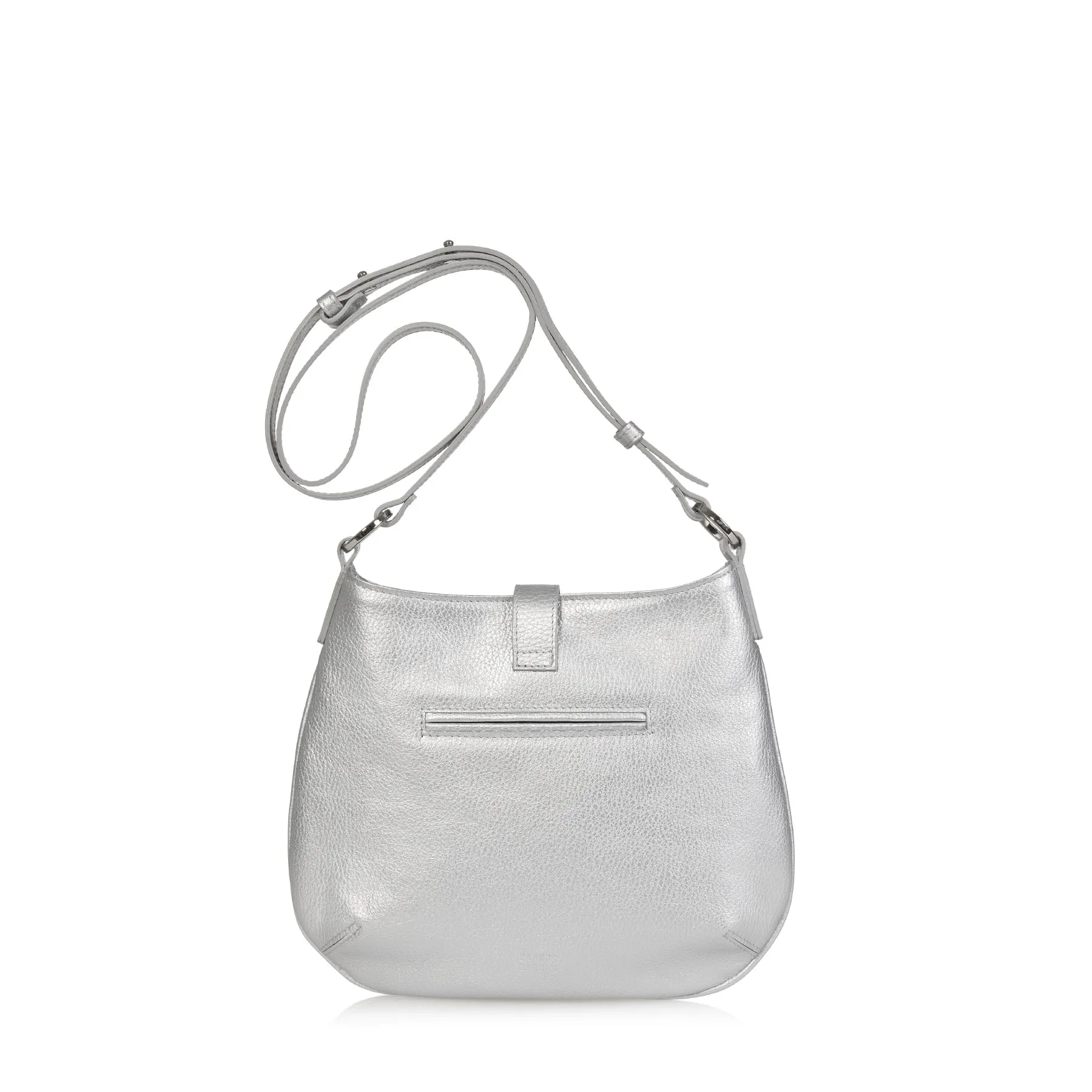 Tulip Crossbody Bag (Silver Pebbled)